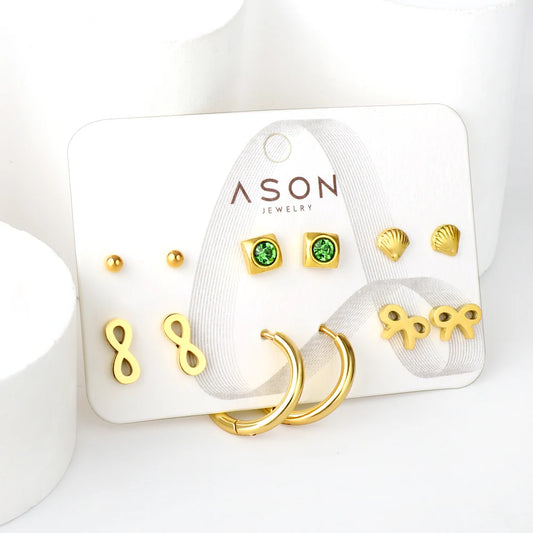 6 Pairs Of Fashion Earrings Set For Girls