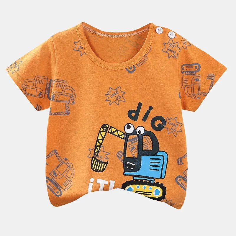 Children's Summer Short Sleeve Cartoon Tops