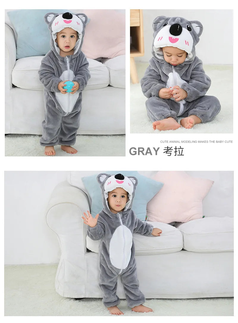 0 1 2 3 4 Years Kigurumi Pajamas for Toddler Baby Clothes Children Outfits Infant Dinosaur Unicorn Cat Monkey Cosplay Costumes