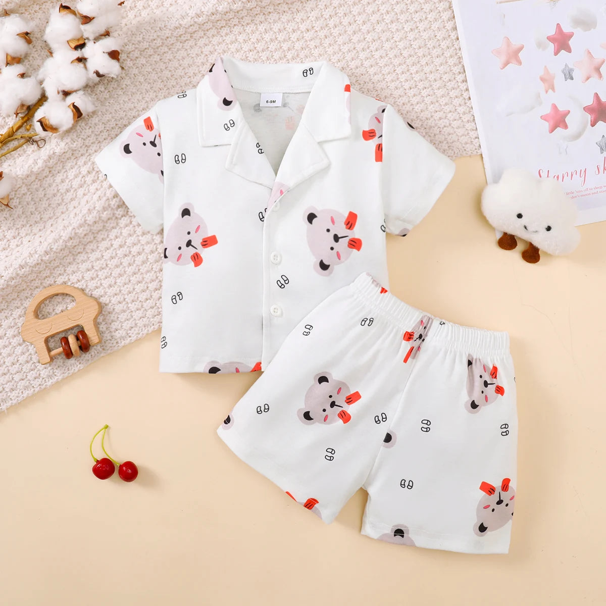 2PCS Baby's Comfortable Short Sleeved Top+Shorts