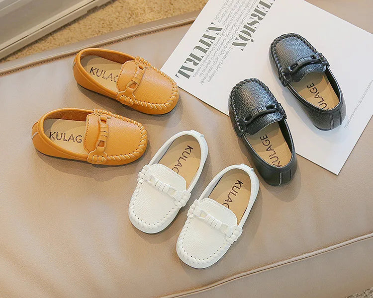 Kid's Leather Flats Slip-on Loafers