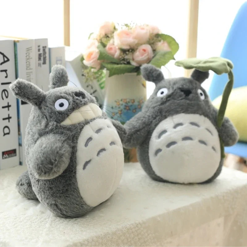 Cartoon Totoro Plush Toy Lovely Stuffed Movie Anime Grey Cat Plushies Totoro Hold Leaf Kawaii Doll Birthday Gifts Girl Kawaii
