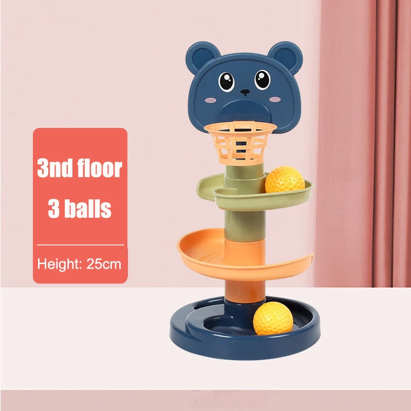 Sliding Rolling Balls Pile Tower Stacking