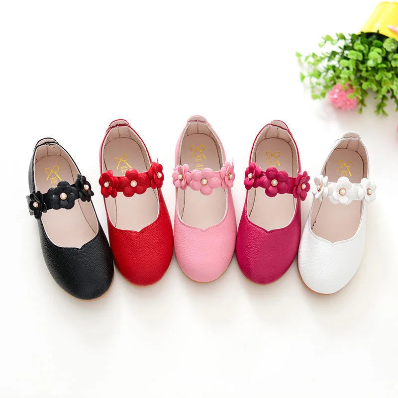 Girl's Breathable Leather Dancing Shoes