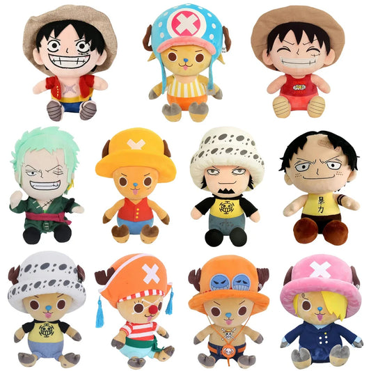 Japanese Anime  One Piece 25cm  Original Plush  Toys CartoonFigure Luffy Chopper Ace Roronoa Zoro Cute Stuffed Doll Kids Xmas Gifts