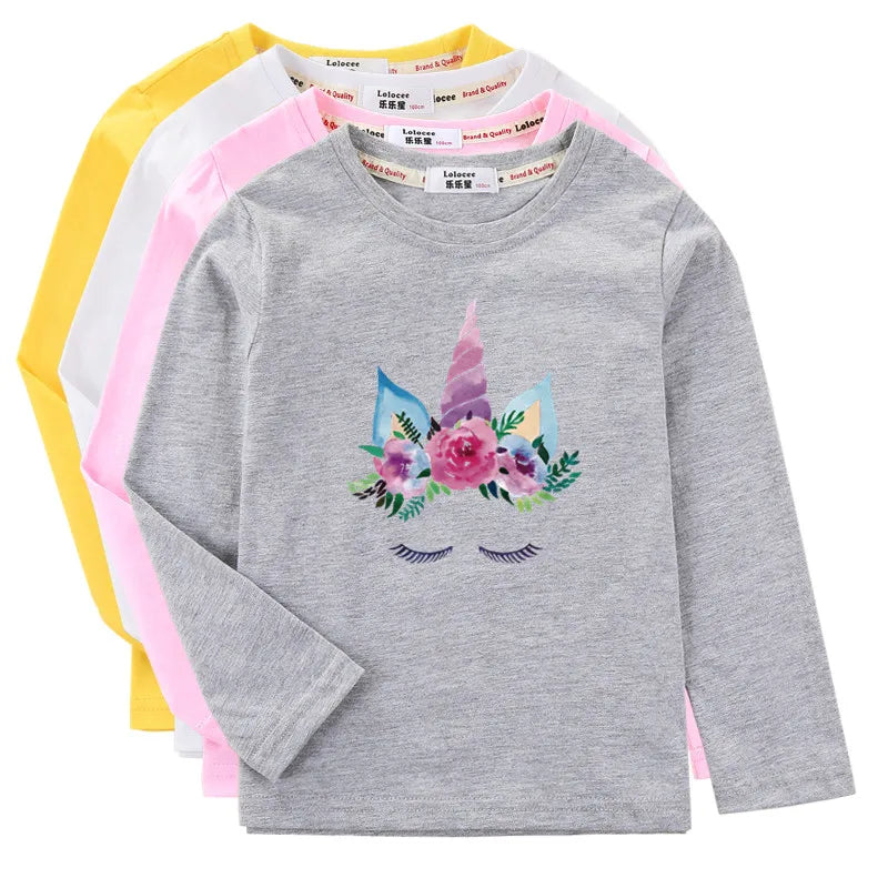 Girls Long Sleeve Casual Wear Cotton Tees