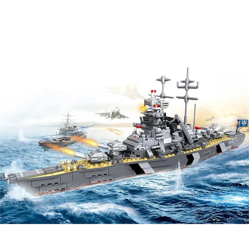 Warship Building Blocks Assembly Set