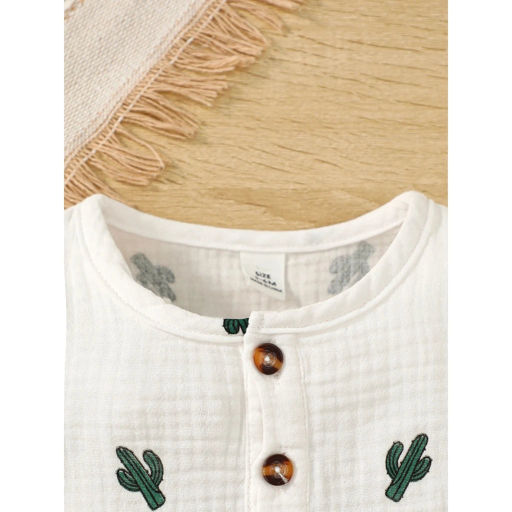 Baby Boy Short Sleeves Print T-shirt + Shorts  Summer Casual Outfit