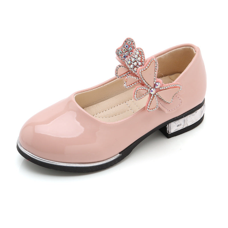 Butterfly-knot Girl's Leather Shoes