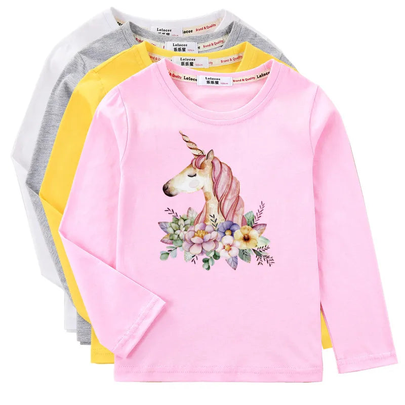 Girls Long Sleeve Casual Wear Cotton Tees