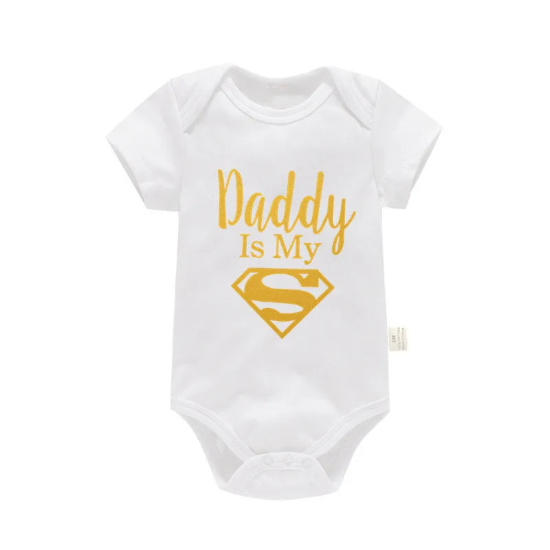 Newborn Romper- Daddy Is My Hero Print