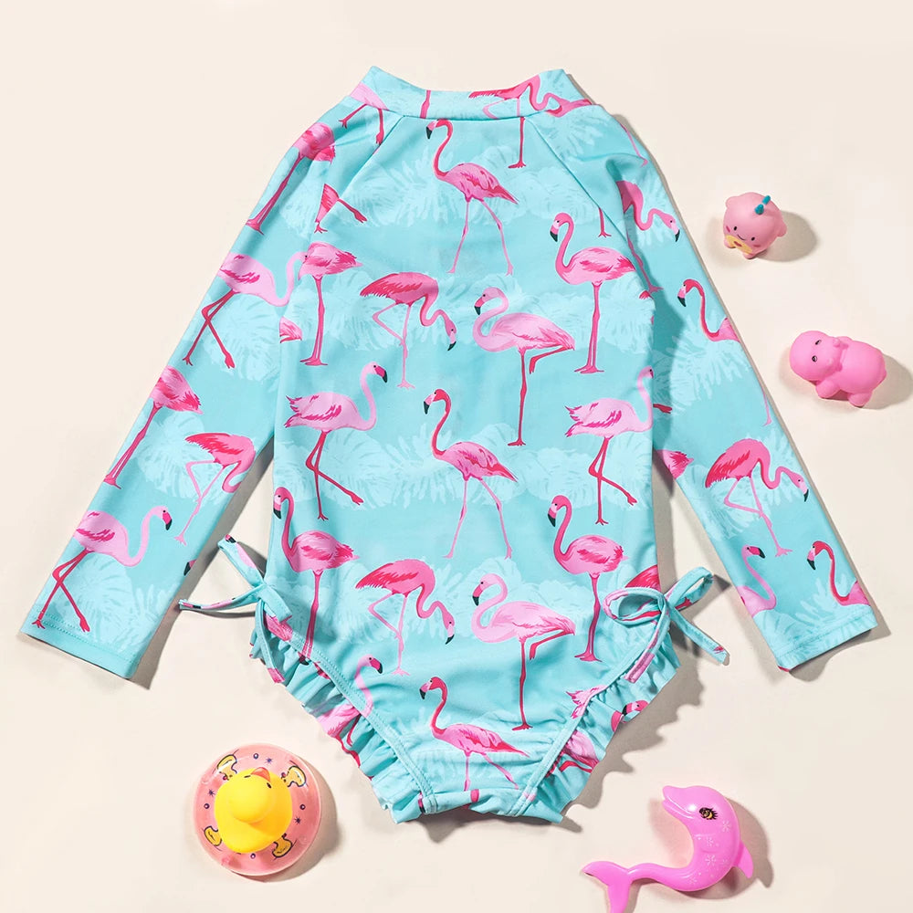 Long Sleeve Flamingo Swimwear