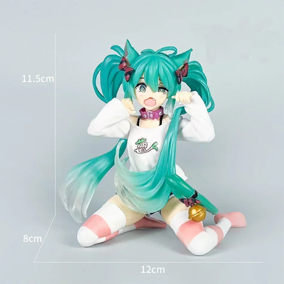 Anime Hatsune Miku Figure Cat Ear Long Sleeve Clothes Ver Model Toy Gift Collection Action Figure PVC