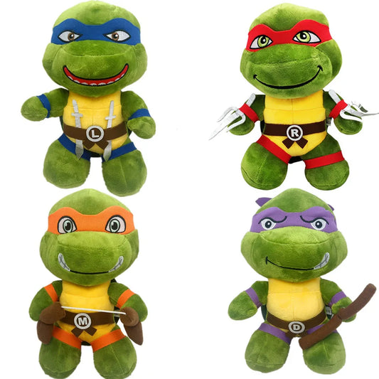 Ninja Turtles Plush Dolls25cm  Anime Game TMNT Leo Raph Mike Don Stuffed Animals Decoration Ornament Toys for Kids Birthday Gift