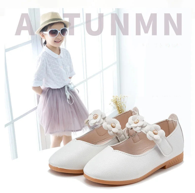 Girl's Breathable Leather Dancing Shoes