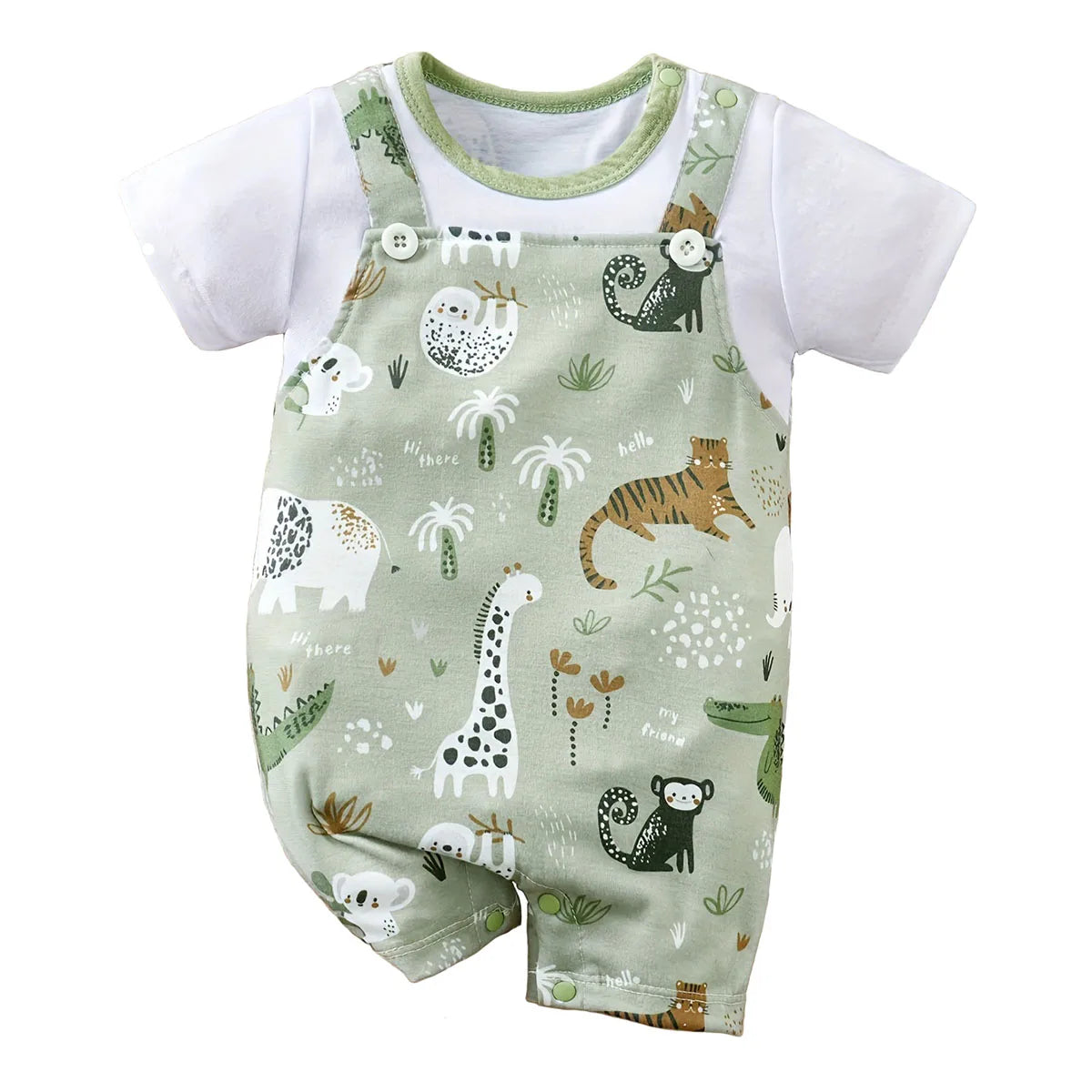 Adorable Infant Zoo Animal Print Romper