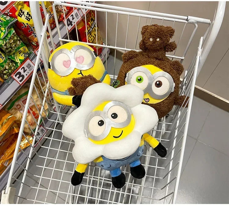 Movie Minions Plush Bob+Tim Series Bob Holding Tim Bear Doll High Quality Cute Animal Toys Christmas Gifts