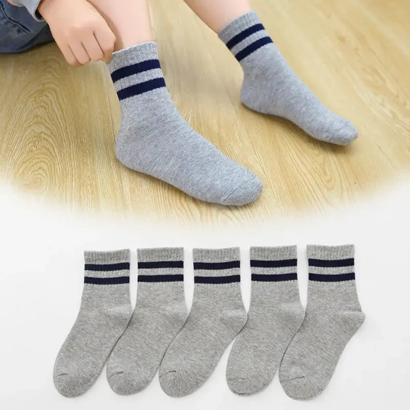 5 Pairs  Pure Colour Soft Breathable Cotton Socks