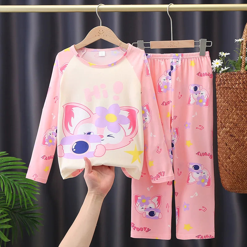 Girl's Pink Nightwear Pyjama Suits