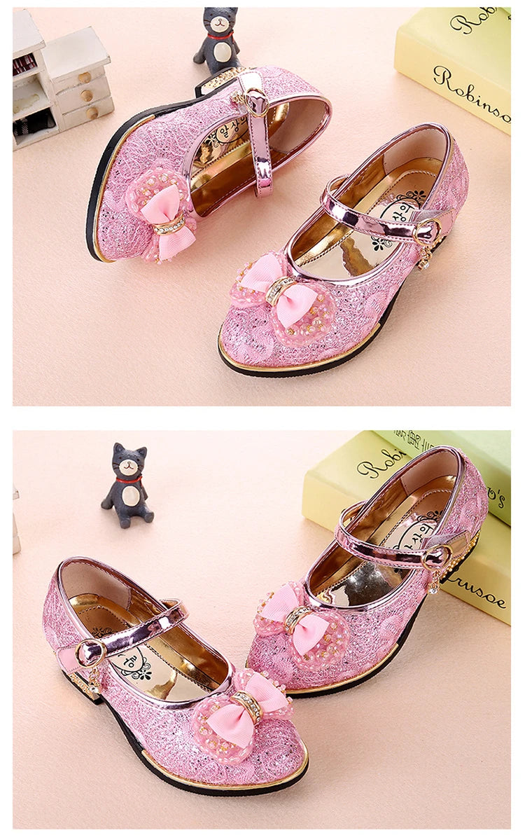 Bowknot Girls Leather Shoes