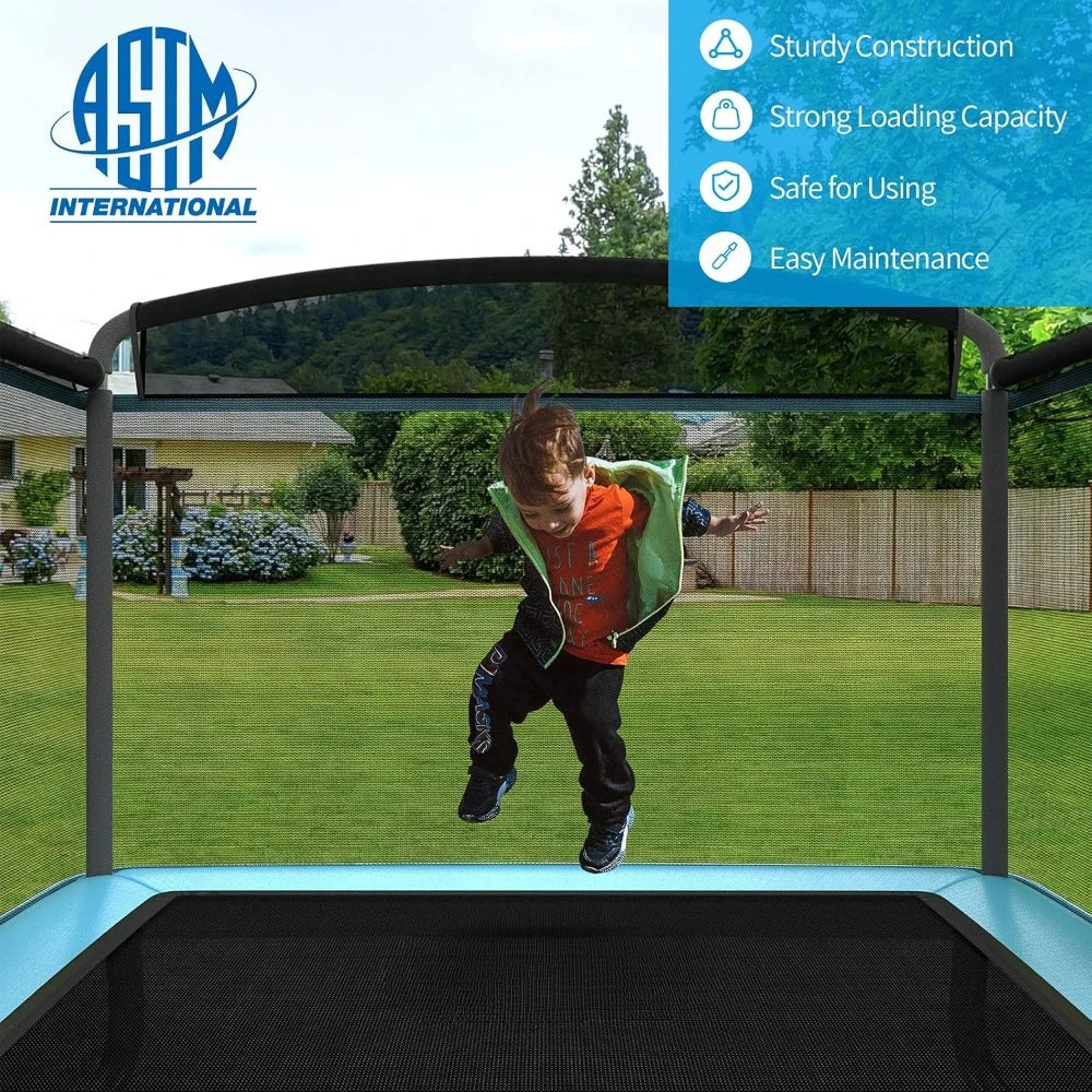 Rectangle 6FT Toddler Trampoline with Swing & Enclosure Safety Net