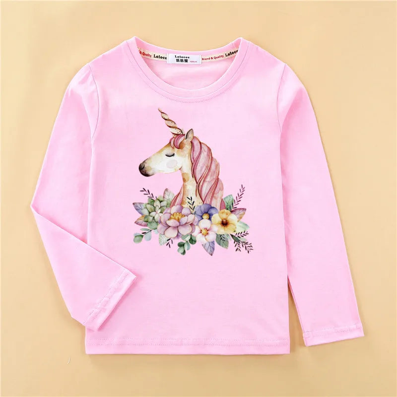 Girls Long Sleeve Casual Wear Cotton Tees