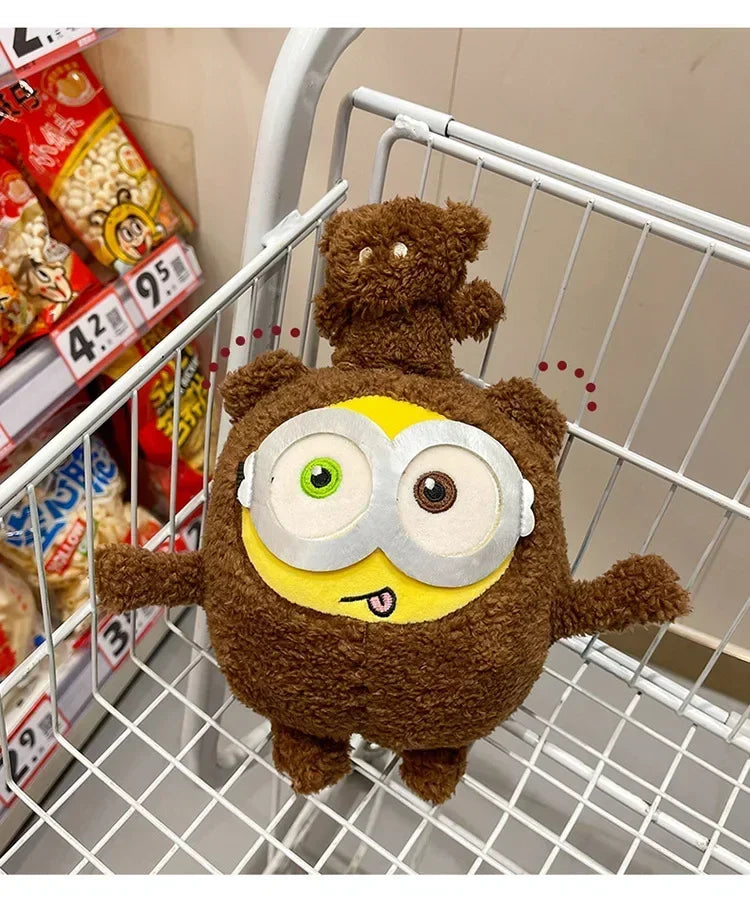 Movie Minions Plush Bob+Tim Series Bob Holding Tim Bear Doll High Quality Cute Animal Toys Christmas Gifts