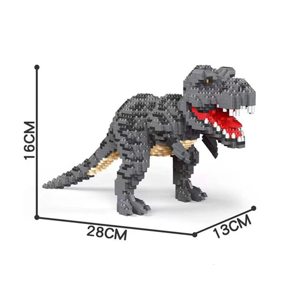 Dinosaur Building Blocks Toys Set: Green Velociraptor and Tyrannosaurus, Embark on Prehistoric Adventures: Perfect Gift