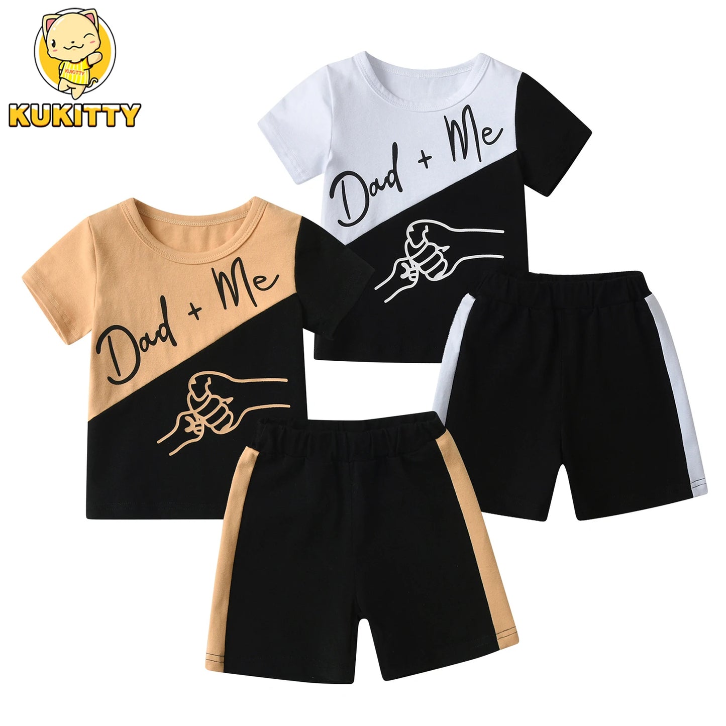 Dad + Me Printed Toddler's T-shirt with Short Outfits