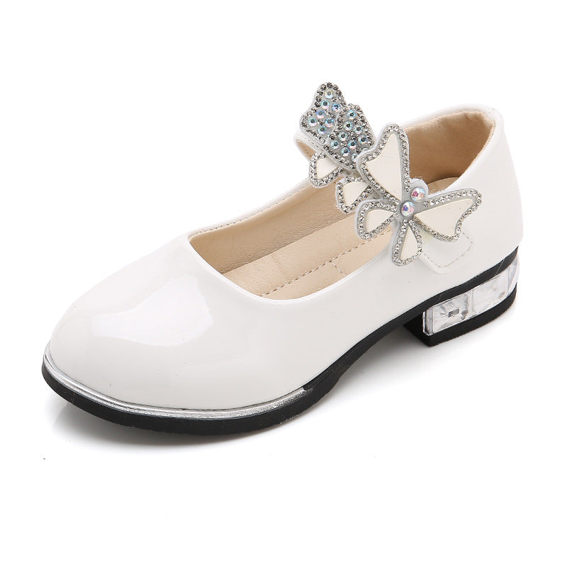 Butterfly-knot Girl's Leather Shoes