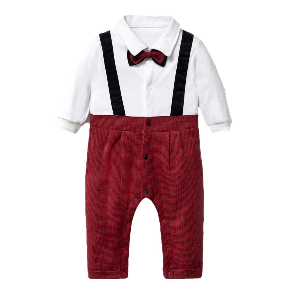 Baby Boy's  Romper + Vest Formal Outfit