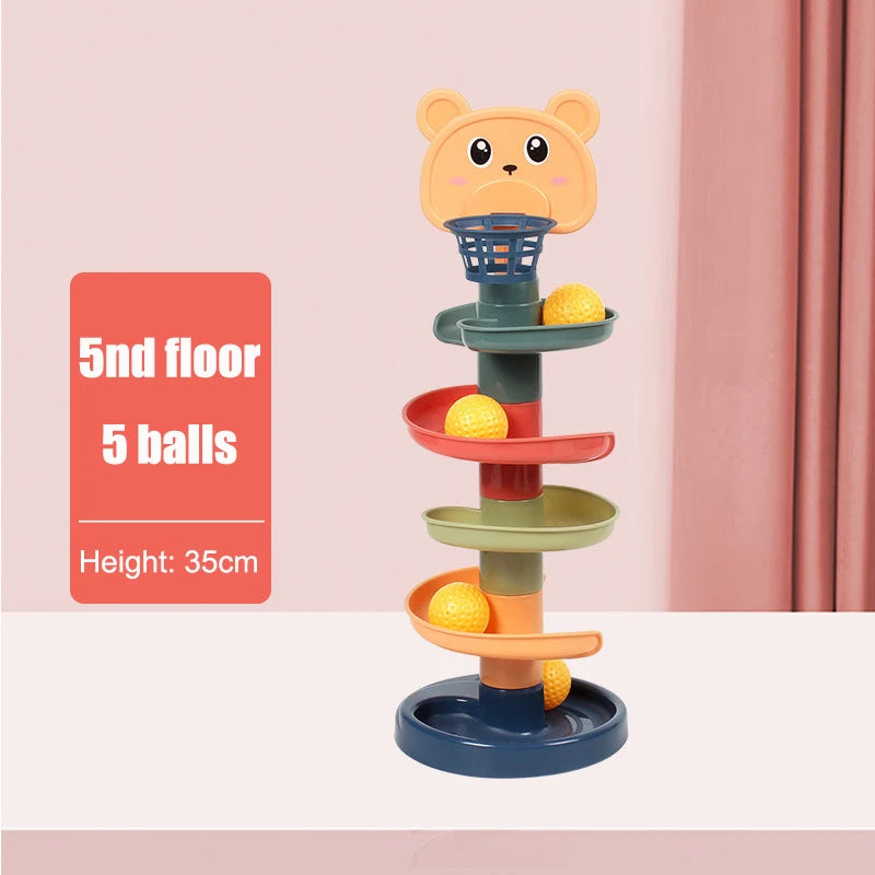 Sliding Rolling Balls Pile Tower Stacking