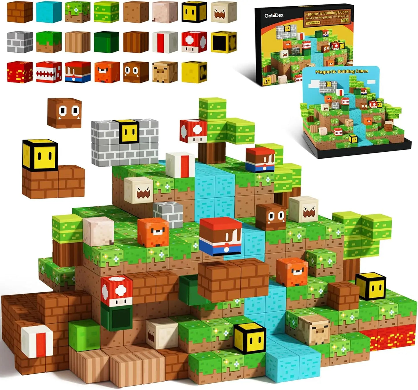 Magnetic Building Block Cube Mine World Set