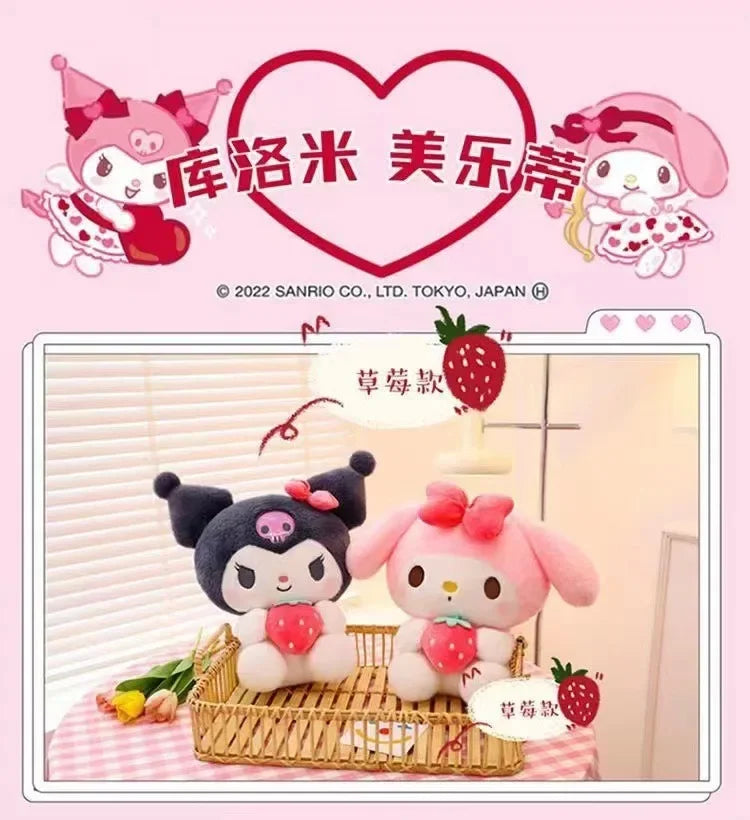 Anime  Hello Kitty Kuromi Cinnamoroll Plush Dolls Room Ornaments Pillow Toy Girl Children Birthday Valentine Gift