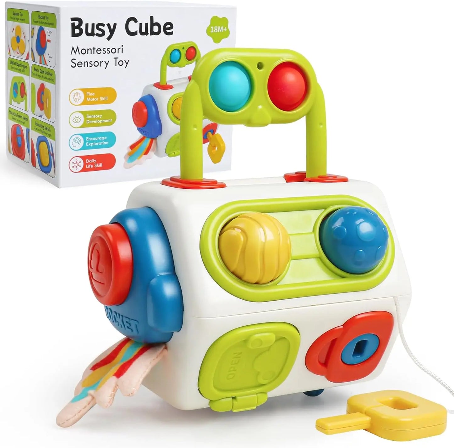 Baby Busy Board Cube Sensory Toys