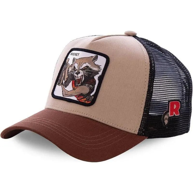 Marvel Anime Movies Sports Baseball Net Hat Superhero Spider-Man Iron Man Hulk Captain America Rocket Raccoon Venom Leisure Hat