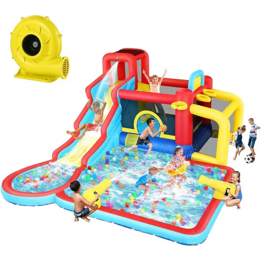 House Backyard Waterpark Inflatable Slide For Kids