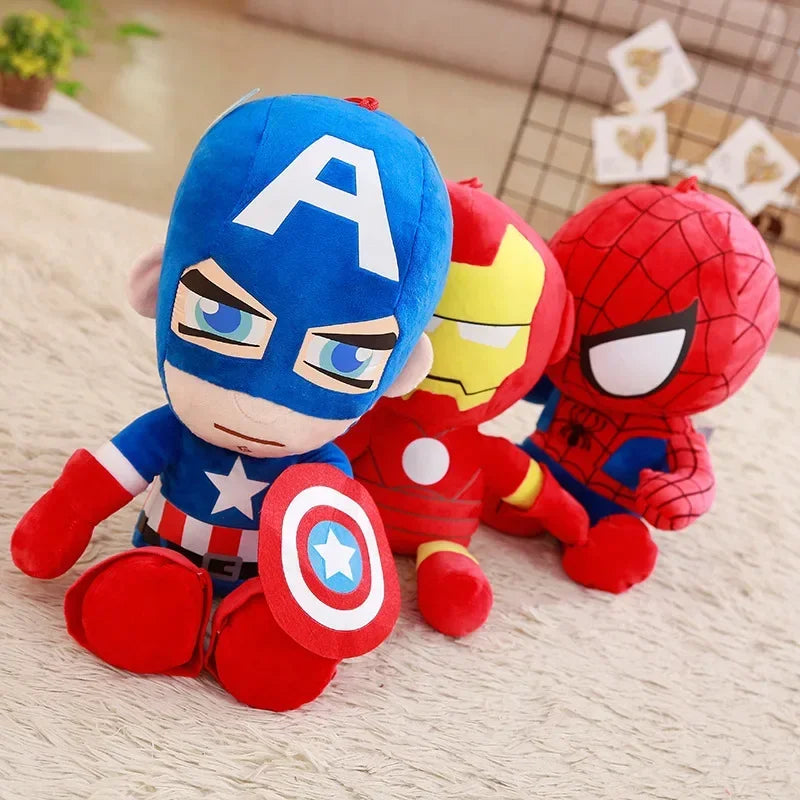 Marvel Cartoon Movie Anime Captain America Spider Man Iron Man Plushies Lovely Doll Cute Super Hero Plushies Gifts Kids