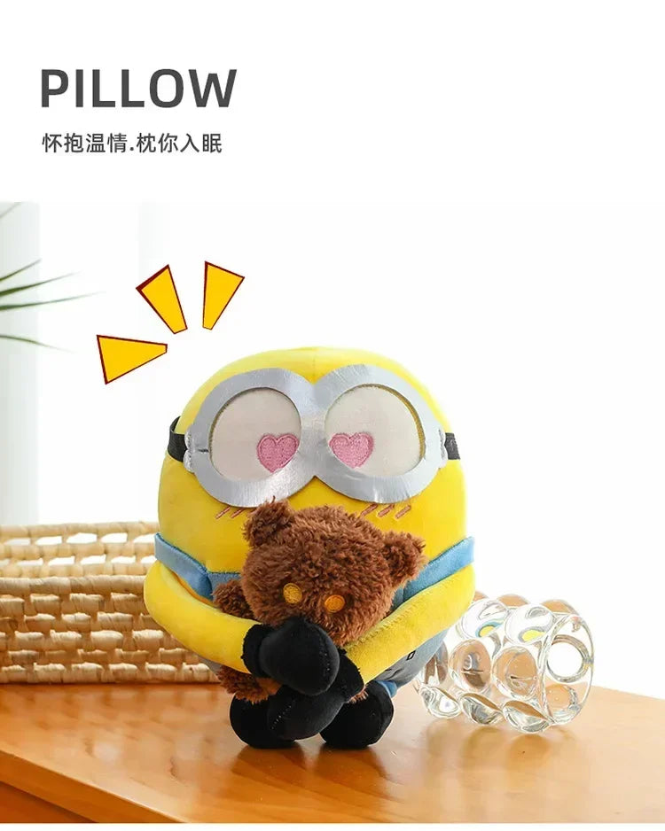 Movie Minions Plush Bob+Tim Series Bob Holding Tim Bear Doll High Quality Cute Animal Toys Christmas Gifts