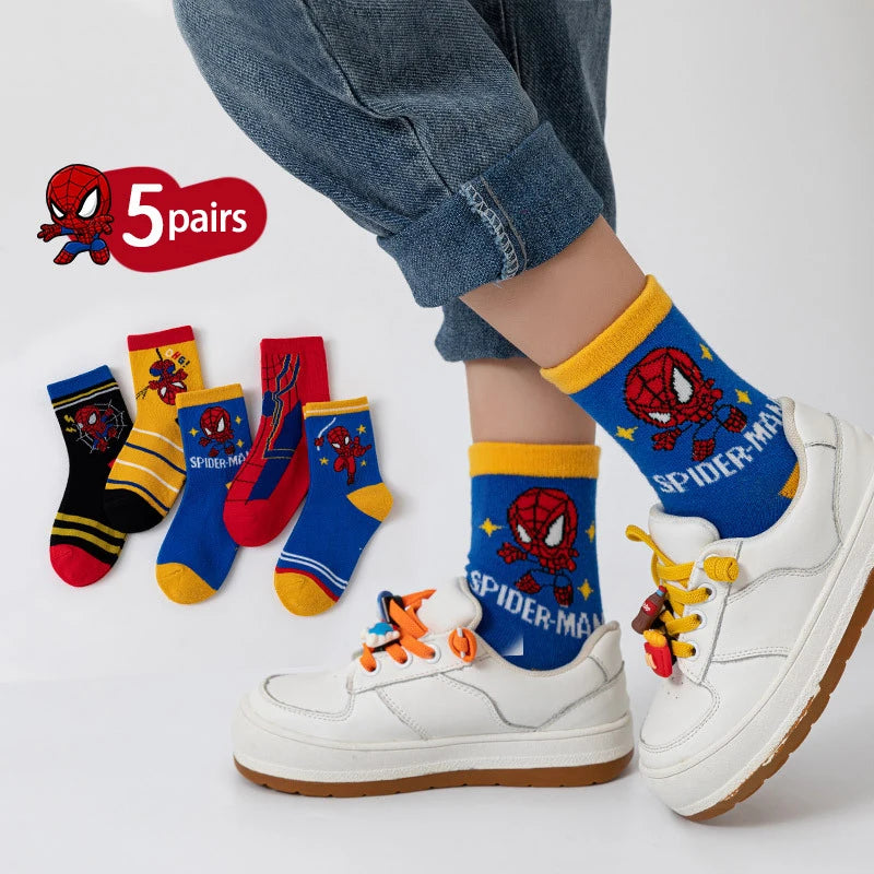 Children's 5Pairs Soft Cartoon Socks