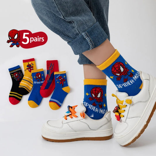 Children's 5Pairs Soft Cartoon Socks