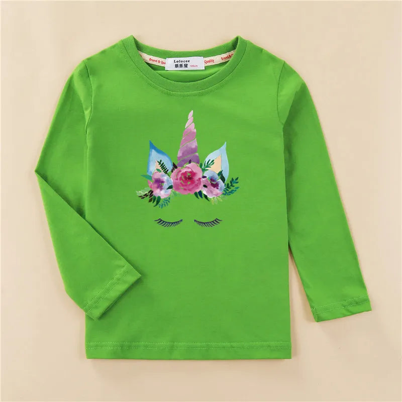 Girls Long Sleeve Casual Wear Cotton Tees