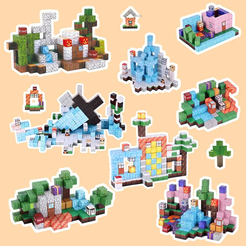 Magnetic Blocks to Build , Magnet World Set for Boys Girls, Sensory Construction Toys for Toddlers Christmas Gifts