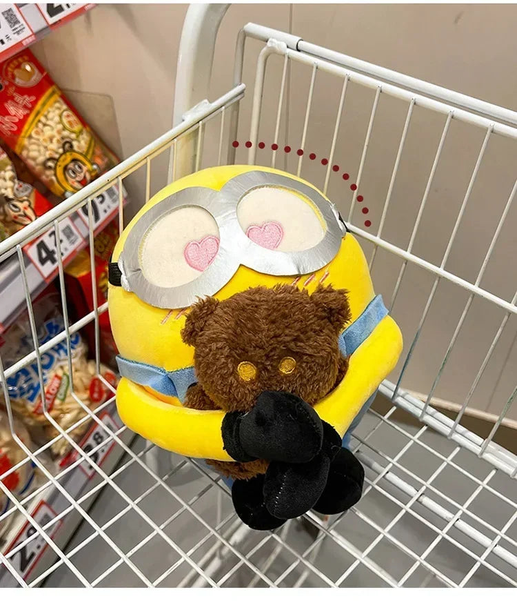 Movie Minions Plush Bob+Tim Series Bob Holding Tim Bear Doll High Quality Cute Animal Toys Christmas Gifts