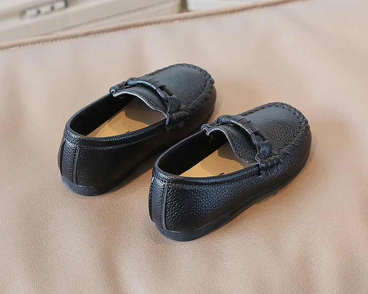 Kid's Leather Flats Slip-on Loafers