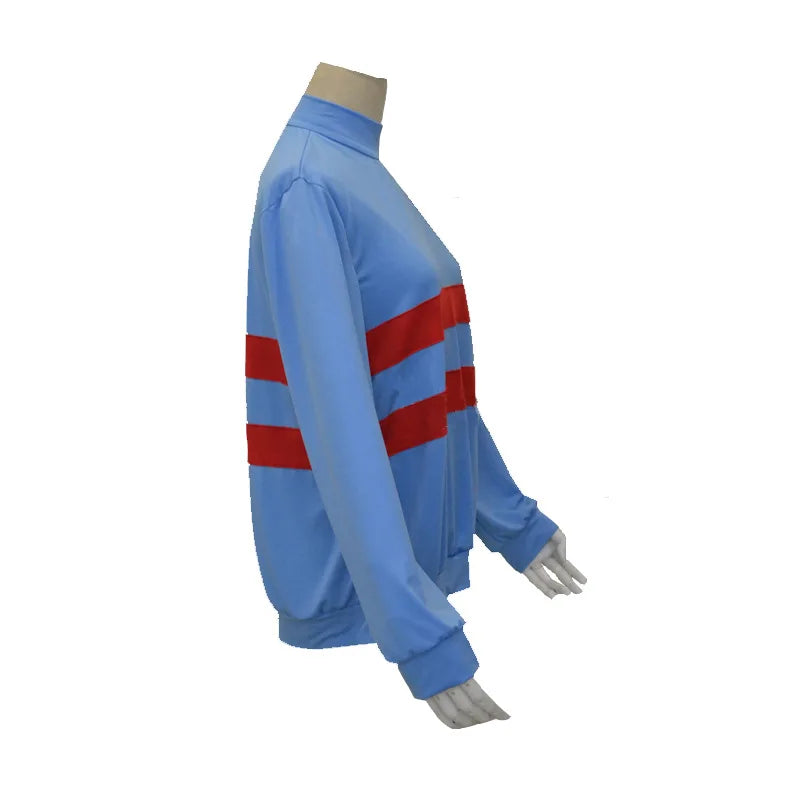 Anime Undertale Frisk Chara Cosplay Costume Andertail Sweatshirt High Collar Long Sleeve Clothes Top + Shorts