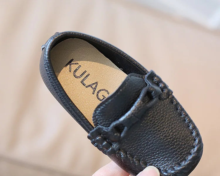 Kid's Leather Flats Slip-on Loafers