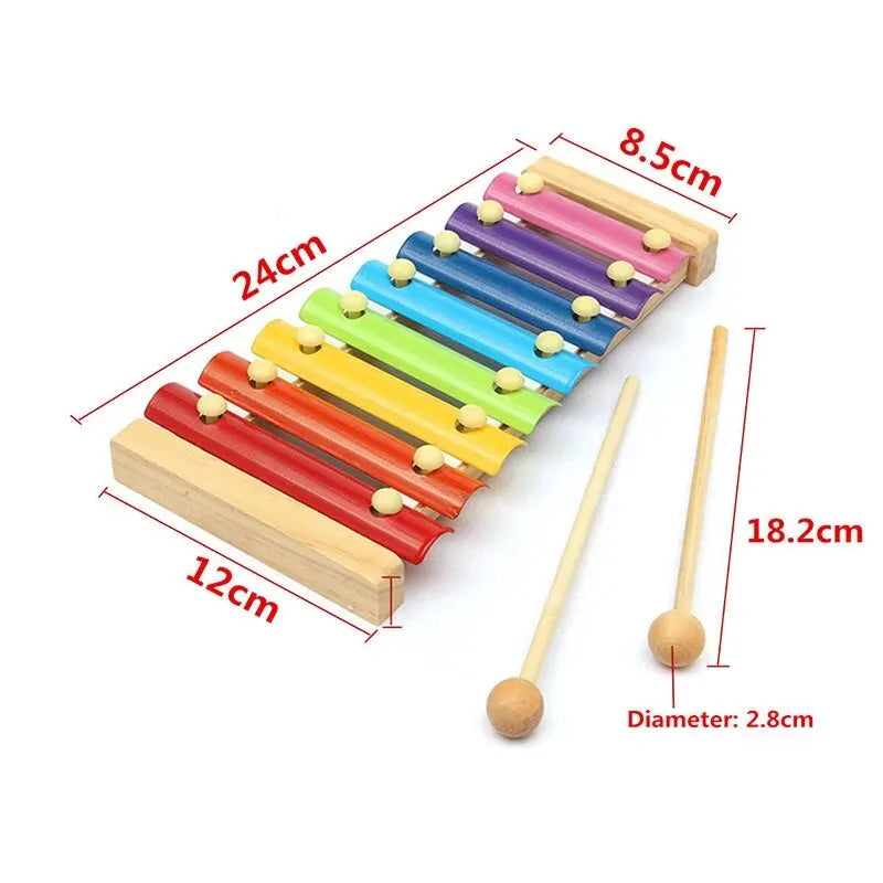 Montessori Wooden 8 Tones Multicolor Xylophone