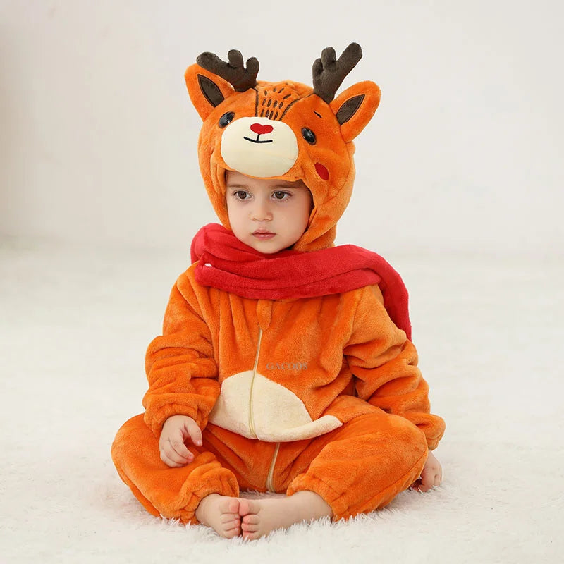 0 1 2 3 4 Years Kigurumi Pajamas for Toddler Baby Clothes Children Outfits Infant Dinosaur Unicorn Cat Monkey Cosplay Costumes