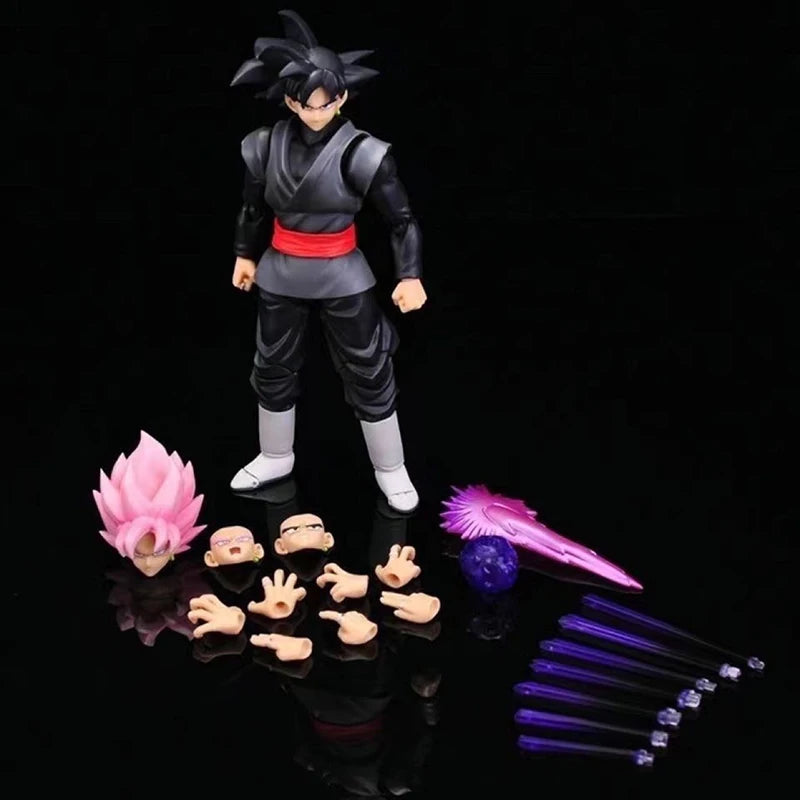 Dragon Ball Black Goku Zamasu 14cm Anime Action Figure Super Saiyan Movie Version Dbz Model With Multiple Accessories Toys Gifts